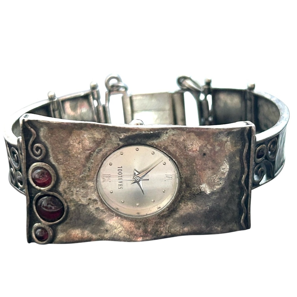 Vtg Modern Shablool Israel 925 Sterling Silver Bracelet Watch Didae